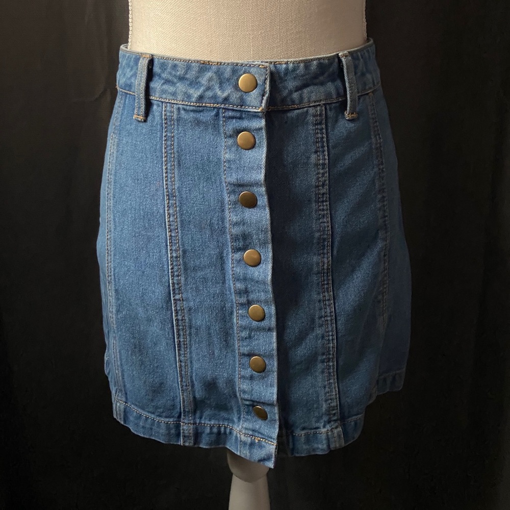Jean Button-Up Vintage Skirt
